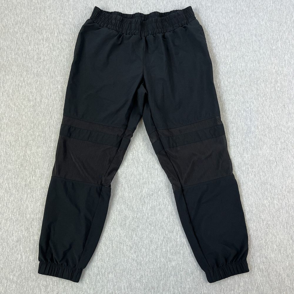 Fabletics Womens Joggers XS Black Mesh Panel See Through Detail Activewear Yoga